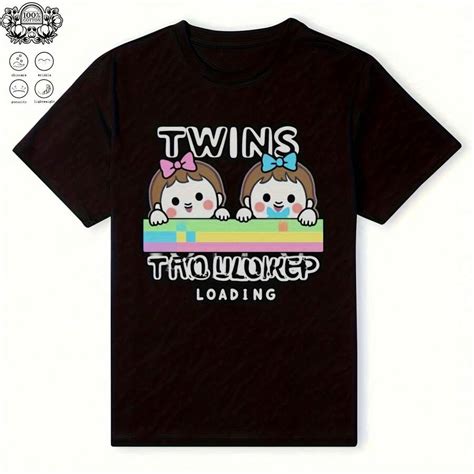 Twins Loading Cute Twin Mother Maternity T-Shirt, 0001220g Washed Old ...