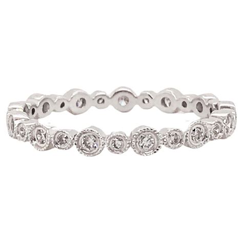 Diamond Bezel Eternity Band, .40 Carats in 14K White Gold, Stackable ...