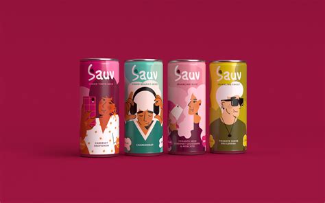 Sauv Canned Wine Packaging Design and Illustrations - World Brand ...