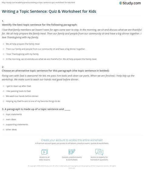 Image result for Topic Worksheet