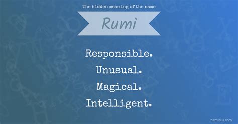 The hidden meaning of the name Rumi | Namious