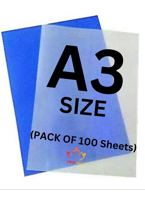 True-Ally A3 Size Book Spiral Binding Sheet Set of 2 (50 Blue + 50 Opac ...