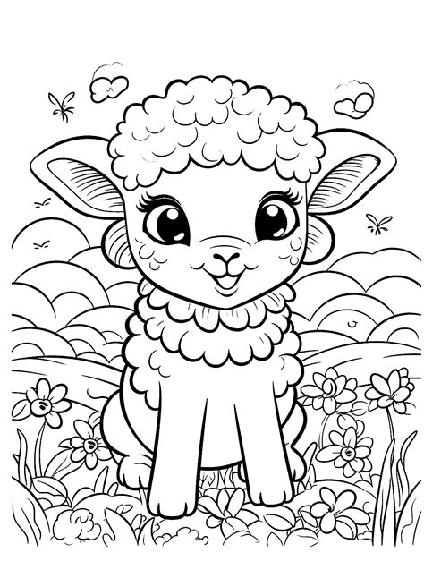 Leaf Sheep Coloring Page