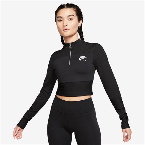 Nike Womens Sportswear Long Sleeve Top - Black/Ice Silver-Womens Clothing