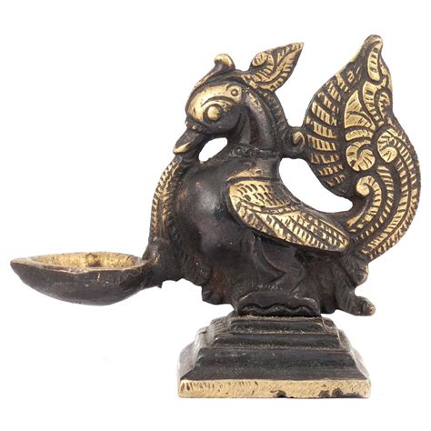 Peacock Handle Brass Puja (Pooja Lamp)