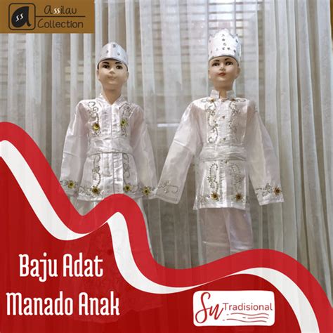 Jual Baju Adat Sulawesi Utara/Manado Anak Satuan ( Laki/Perempuan ...