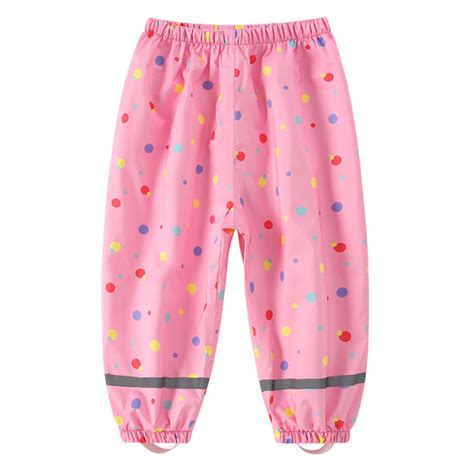 ZACPNCV Toddler Rain Pants Boys Girls Waterproof Pants Cute Printed Mud ...