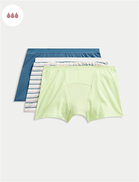 Buy 3pk Heavy Absorbency First Period Boy Shorts at Marks & Spencer