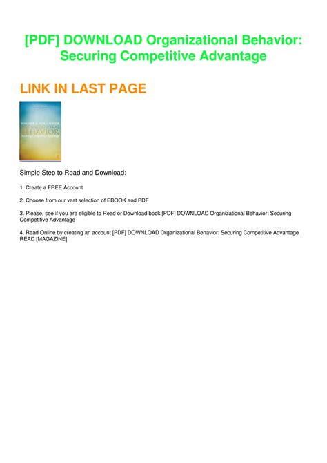 PPT - [PDF] DOWNLOAD Organizational Behavior: Securing Competitive ...