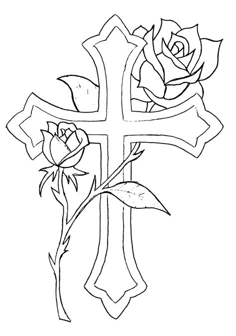 Cross with Wings coloring page | Free ... | Cross drawing, Cross with wings tattoo, Cross ...