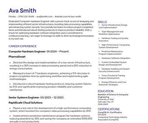 Computer Engineer CV Example 的图像结果