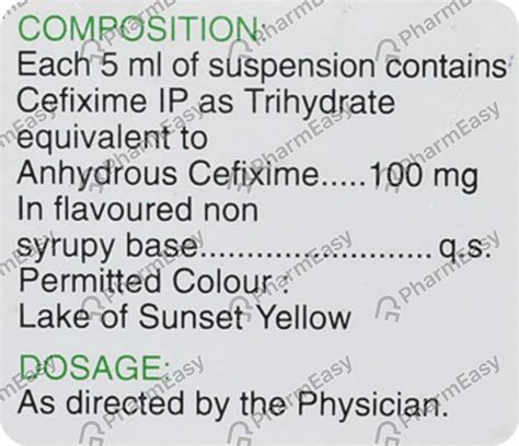Zifi 100 MG/5ML Suspension (30): Uses, Side Effects, Price & Dosage ...