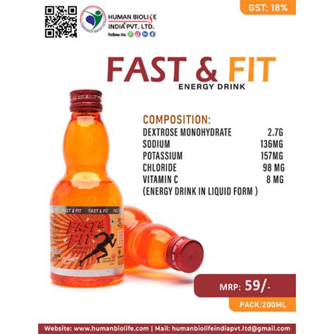 FAST & FIT Energy Drink Human Biolife India Pvt. Ltd.