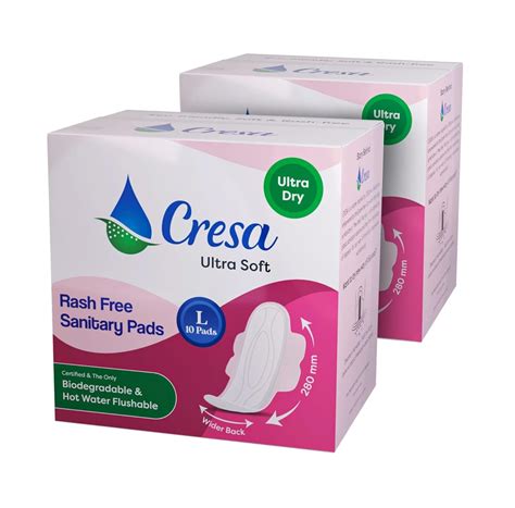 Buy Cresa- Hot Water Flushable & Biodegradable Sanitary Pads | 100% ...