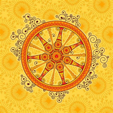 Indian Art Style Konark Wheel Roller Blind - Magicdecor®