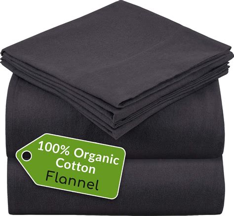 Amazon.com: Mellanni Organic Cotton Flannel King Size Sheets Set ...
