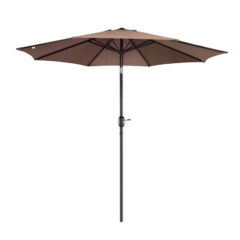 Nature Spring 9-ft Aluminum Brown Auto-tilt Garden Patio Umbrella ...