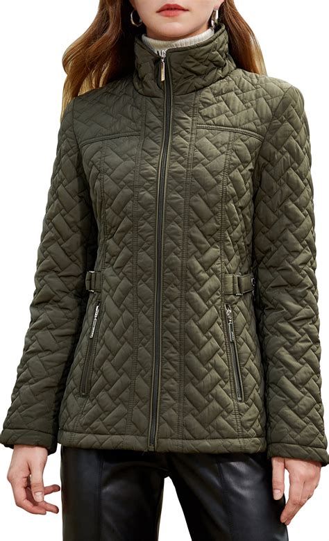 S P Y M Womens Diamond Quilted Jacket Lightweight Padding Coat with ...