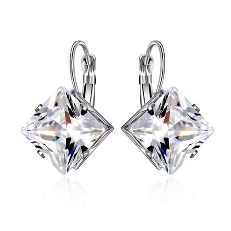 OOMPH Jewellery Silver Tone Square Cubic Zirconia Office-wear Fashion ...