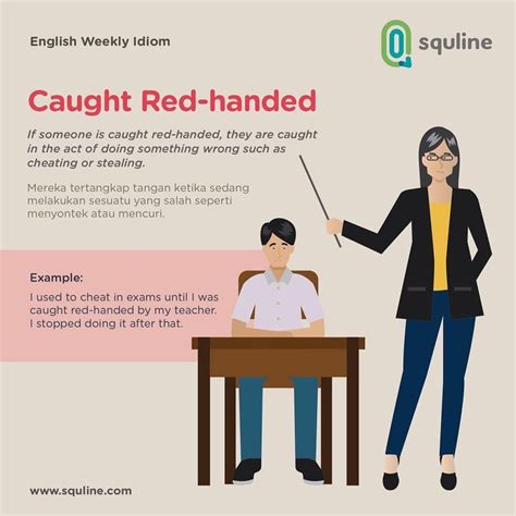 English Weekly Idiom : Caught red-handed If someone is caught red ...