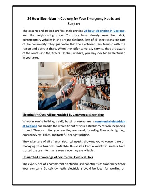 PPT - 24 Hour Electrician in Geelong for Your Emergency Needs and ...