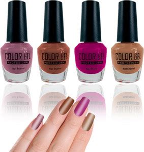 COLOR GEL Nail Polish Set of 4 Pcs 11ml Each Long Lasting & Quick Dry ...
