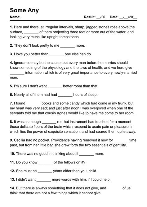 Some Any Worksheet PDF 的图像结果