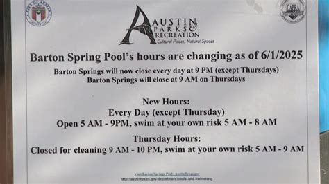 Barton Springs Pool ends night swims after 9 p.m., starting June 1 | kvue.com