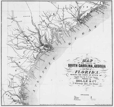 1861 Map of South Carolina and Georgia Coast - American