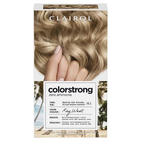 Clairol ColorStrong Permanent Hair Dye 8.1 Medium Ash Blonde with Color ...