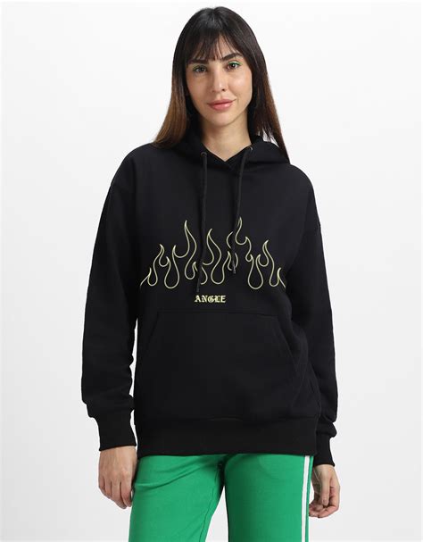 Angree Black Oversized Fit Graphic Hoodie – Juneberry