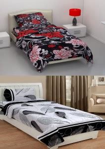 Home Sazawat 144 TC Microfiber Single 3D Printed Flat Bedsheet - Buy ...