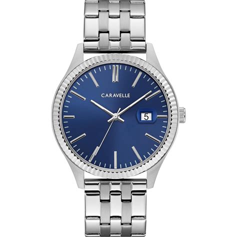 Caravelle by Bulova Men's Dress 3-Hand Date Quartz Watch, Stainless ...