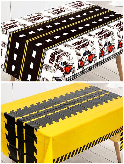 1pc Racing Car Birthday Party Supplies Racing Car Table Cloths Yellow ...