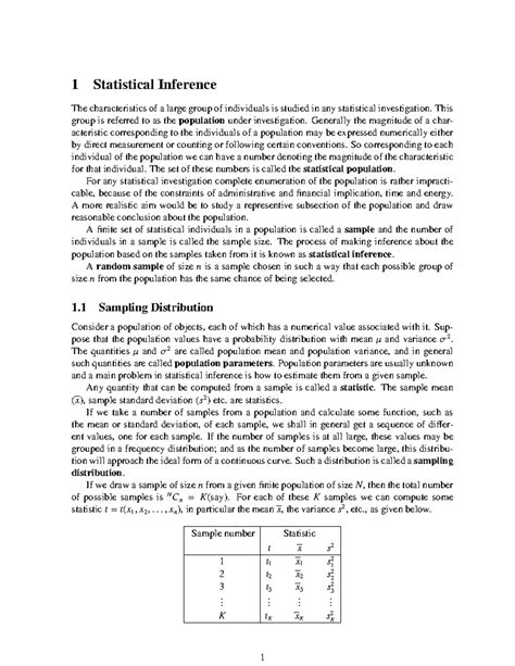 Statistical inference - 1 Statistical Inference The characteristics of ...