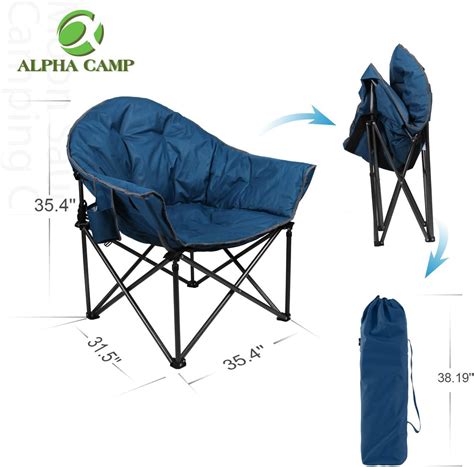 Buy ALPHA CAMP Oversized Camping Chairs Padded Moon Round Chair Saucer ...