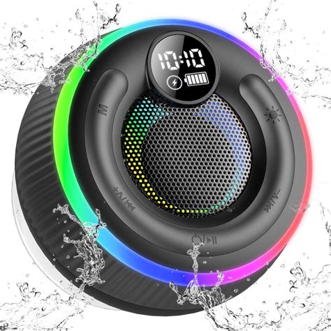 Bluetooth Shower Speaker, Portable Wireless Speaker Stereo Sound, RGB ...
