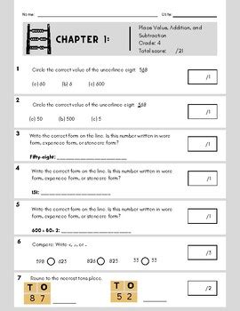 4th Grade Go Math Chapter 2 Test PDF 的图像结果