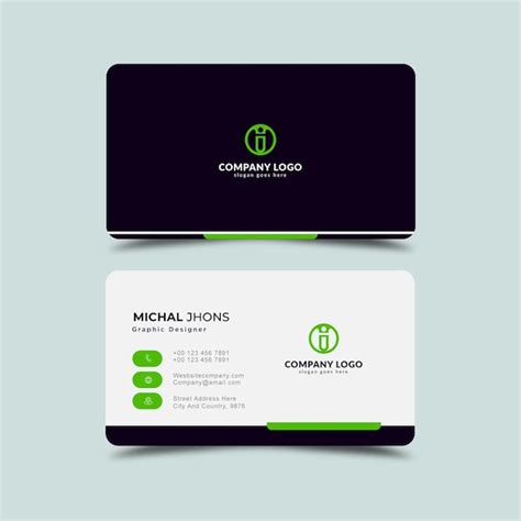 Green and black business card | Premium Vector