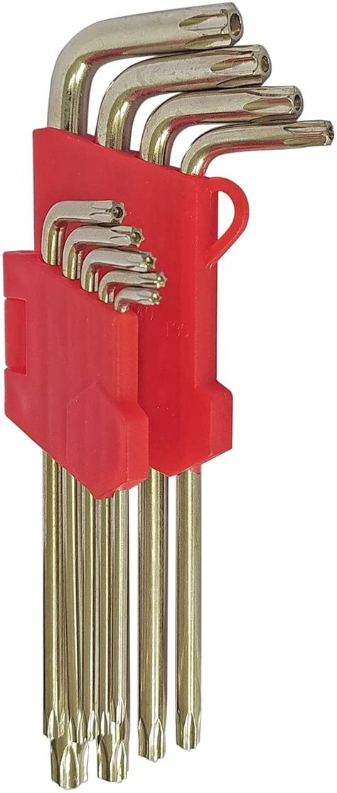Inditrust LONG Torx/Star Allen Key Set of 9pcs with Hole from T10 to ...