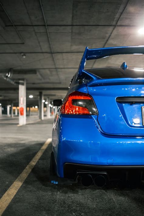 Download wallpaper 800x1200 car, rear view, spoiler, blue iphone 4s/4 ...