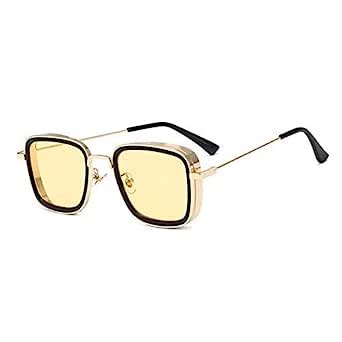 Buy ARZONAI Carryminati Square Unisex Sunglasses, Golden Frame, Yellow ...