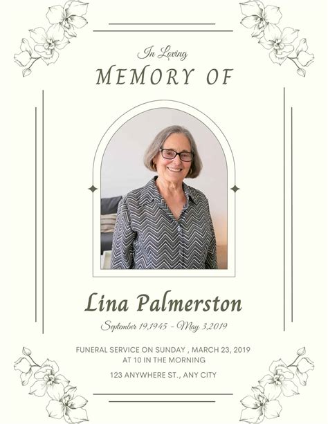 Printable Death Announcement