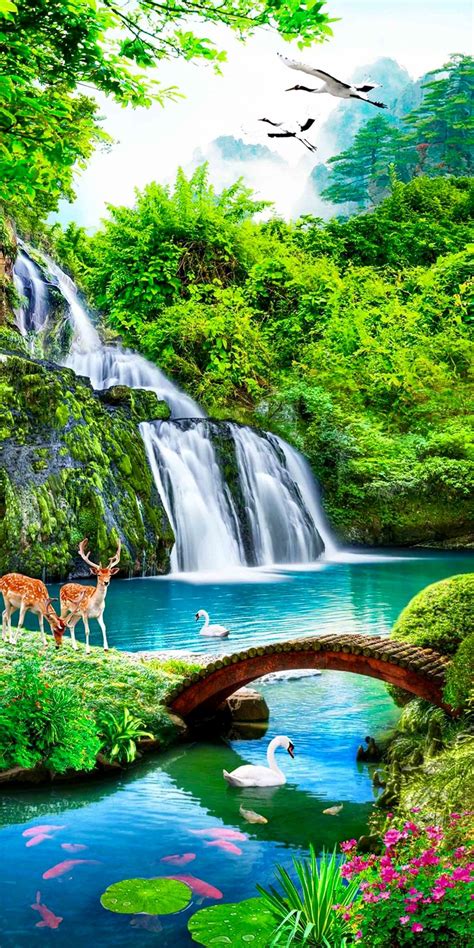 waterfall wallpaper 3d