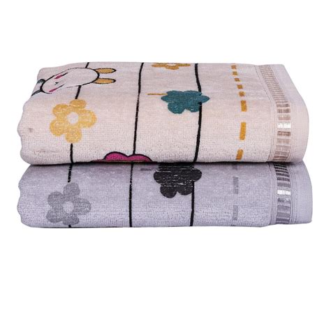 Soft Cotton Baby Bath Towel - Light Grey & Light Beige Comfort – Rangoli