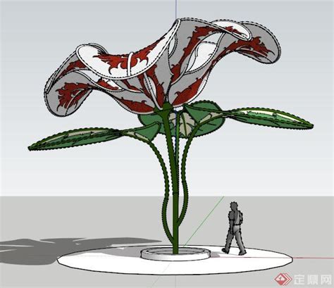 不锈钢花朵雕塑设计3D模型,雕塑角色,动画角色,3d模型下载,3D模型网,maya模型免费下载,摩尔网