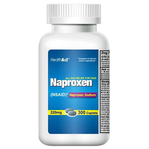 HealthA2Z Naproxen Sodium 220mg OTC Pain Relief Pills, 300 Caplets - Walmart.com