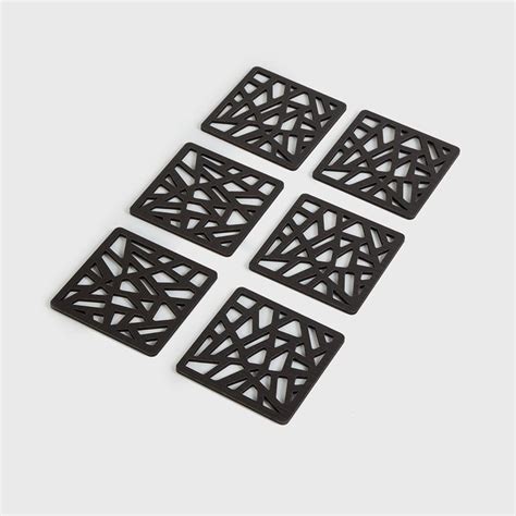 Buy Oakland Set of 6 Wood Laser Cut Coasters from Home Centre at just ...