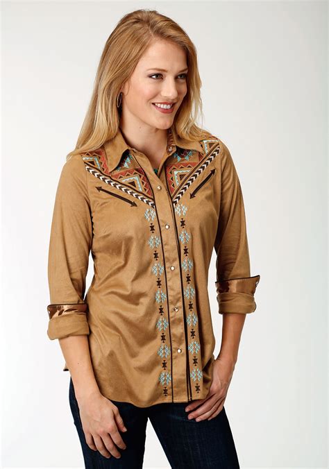 ROPER WOMEN'S FAUX SUEDE AZTEC WESTERN SNAP SHIRT | Vintage western ...