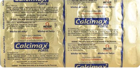 Buy CALCIMAX FORTE PLUS STRIP OF 30 TABLETS Online & Get Upto 60% OFF ...